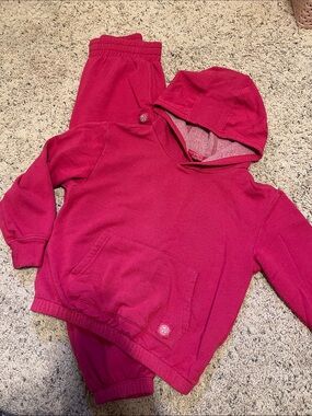 Mondetta Kids Fuchsia Hooded Sweatshirt and Jogger Set